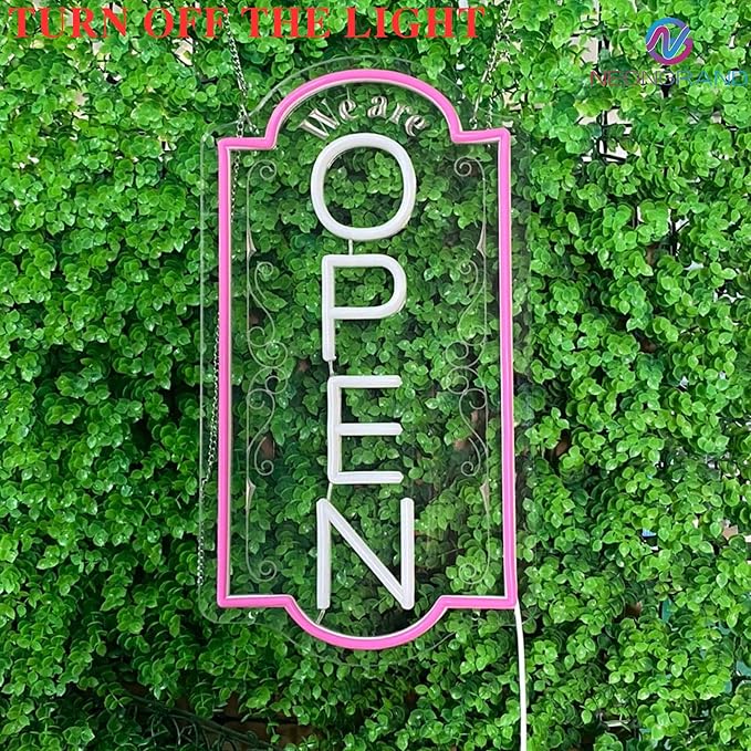 Vertical open sign Vertical Open Led Sign Neon Sign business window light vertical open signs for business (Mix color 2-24x12")