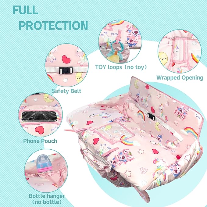Shopping Cart Cover for Baby,2-in-1 High Chair Cover with Portable Cloth Bag,Cart Seat Pad for Babies Grocery Cushion Cover Restaurant,Suitable for All Supermarkets