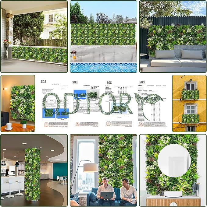 Artificial Plant Wall Panels: 70"×120" UV-Anti Faux Grass Wall Backdrop Boxwood Ivy Fence Privacy Screen Fake Greenery Leaf Hedge for Outdoor,Indoor,Garden,Backyard and Home Decor
