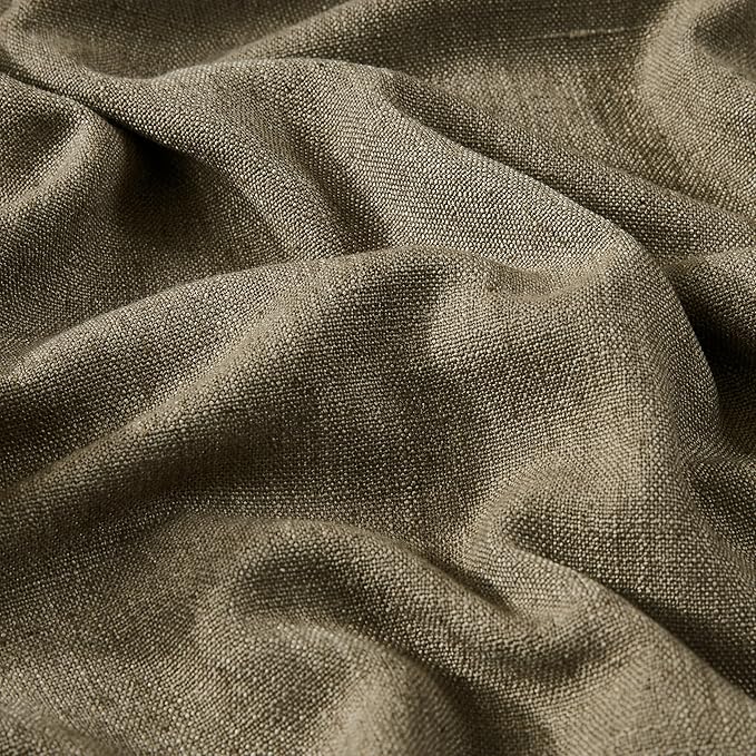 Vision Home Brown Pinch Pleated Full Blackout Curtains Linen Blended Room Darkening Window Curtains 84 inch for Living Room Bedroom Thermal Insulated Pinch Pleat Drapes with Hooks 2 Panel 40" Wx84 L