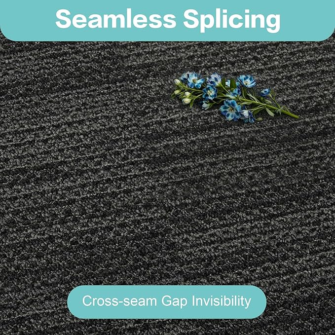 jxgzyy Commercial Carpet Tiles, 20×20 Inch, 0.31'' Padded Carpet Squares for Under Chair, Non-Adhesive Carpet Flooring with Textured Silicone Back, Easy DIY, Renter-Friendly, 4 Pcs/10.8 Sqft
