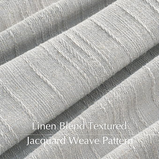 NICETOWN Waffle Weave Linen Grey 108 inch Curtains, Privacy Farmhouse Drapes Light Filtering Window Treatments for Living Room, W52 x L108, 2 Panels