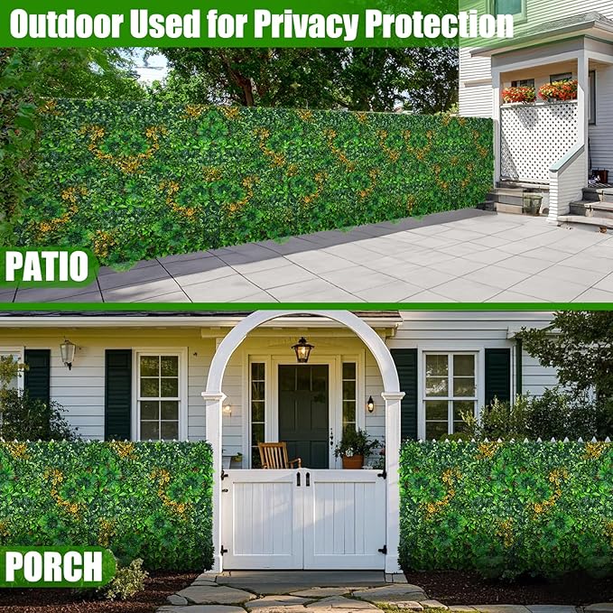 Grass Wall Panels Roll, 40"x120"(33.33 SQFT) Artificial Grass Backdrop Wall with Tropical Leaves, UV-Anti Faux Greenery Plant Boxwood Panels for Outdoor Green Wall Decor