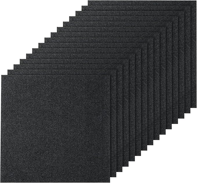 VEVOR 24 x 24 Peel and Stick Carpet Tiles Squares with Self Adhesive & Soft Padded for Indoor Outdoor Kitchen Living Room Bedrooms - Pack of 15/60 sq ft