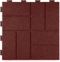 Playsafer Brick Rubber Interlocking Tiles | 16 X 16 | Easy Install for Indoor and Outdoor Use (Red, 10 Tiles)