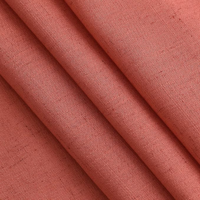 Coral Semi Sheer Linen Blend Curtains 120 Inches Long 2 Panels Set Back Tab Loop Pocket Light Filtering Boho Large Window Decor Extra Long Drapes for High Ceiling Living Room 52x120