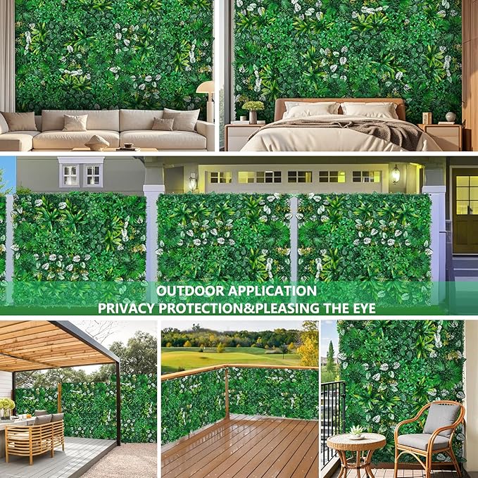 Artificial Hedge Grass Wall, Boxwood Panels 40"x120"(33.33 SQFT), UV Protected Greenery Wall Backdrop, Green Wall Decor for Outdoor Indoor Wedding Décor
