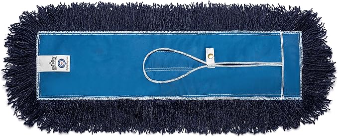 Nine Forty 18-Inch Premium Nylon Dust Mop Replacement Head - Heavy Duty Mop Head Refill for Industrial, Commercial, and Residential Cleaning - Dry Floor Duster for Hardwood Surfaces - Blue (1-Pack)