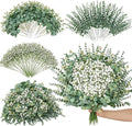 Serwalin 200 Pcs Mixed Artificial Eucalyptus Stems，Babys Breath Artificial Flowers Bulk with Artificial Fake Greenery Stems for Wedding DIY Bouquets Floral Arrangement Home Decor