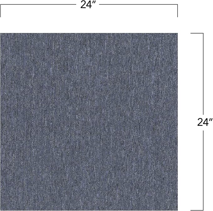 Mohawk Basics 24" x 24" Berber (Loop pile), 0.07" Pile Height, Carpet Tile, PET Fiber, Ocean Tide Color, (24 Tiles), (96 sqft/carton)
