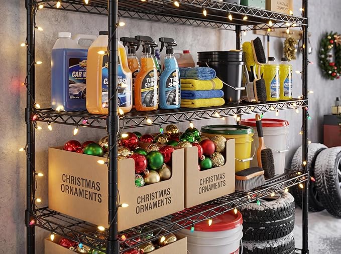 PrimeZone 6 Tier 80.7"H x 55.5"W x 24"D Wire Shelving with Wheels 3600lbs NSF Certified Storage Shelves Heavy Duty Metal Shelf Adjustable Rolling Rack Commercial Garage Restaurant Warehouse Kitchen