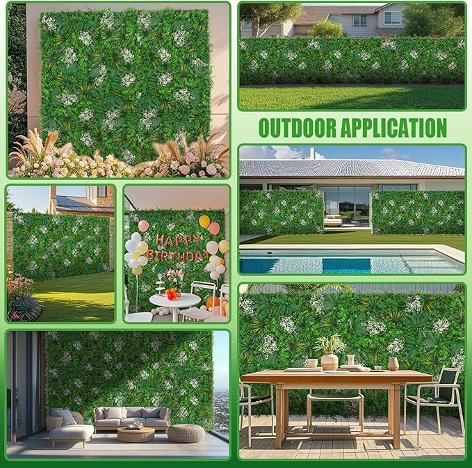 Artificial Grass Wall 40"x120"(33.33 SQFT), Boxwood Roll Panels UV-Protected Faux Grass Backdrop Wall,Greenery Privacy Hedge Screen for Outdoor Garden Patio, Indoor Party Balcony Fence Decor