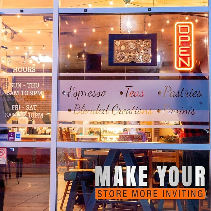 Led Open Sign for Business – Stand Out with 64 Super-Bright Color Combos to Match Your Brand - Programmable Neon Flash, or Scroll – 8 x 19 inch