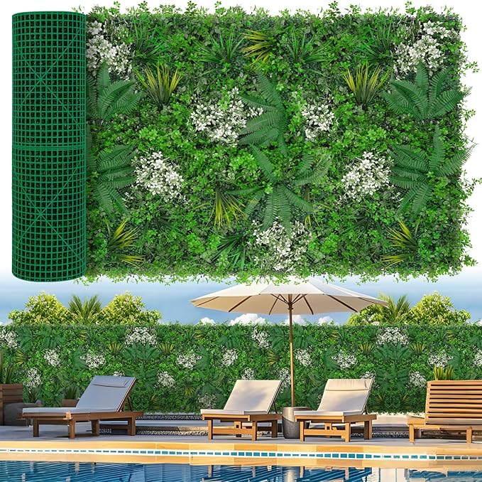 Artificial Grass Wall 40"x120"(33.33 SQFT), Boxwood Roll Panels UV-Protected Faux Grass Backdrop Wall,Greenery Privacy Hedge Screen for Outdoor Garden Patio, Indoor Party Balcony Fence Decor