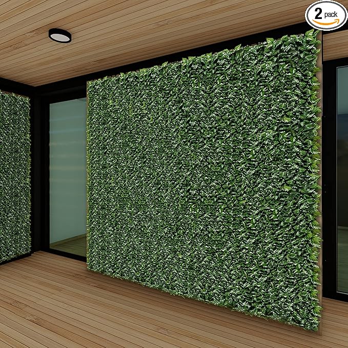 Patio Paradise 39"x97"-2Pc Faux Ivy Fence Privacy Screen Artificial Greenery Wall Backdrop,Fake Grass Wall Panels for Outside Apartment Balcony,Vine Leaf Decor for Outdoor Patio Chain Link