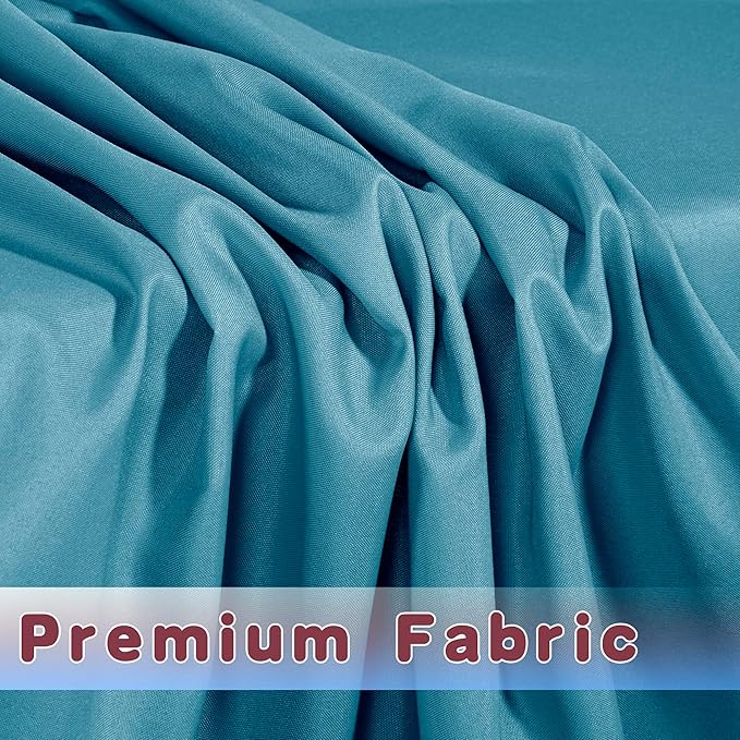 HolidayIdeas Fitted Teal Table Covers - 96 x 30 Inch - 2 Pack Rectangle Tablecloths for 8 Foot Tables, Polyester Fabric Tablecloth for Parties, Baby Shower, Wedding, Trade Show