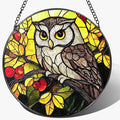 Stained Glass Window Hanging, 8 Inch Owl Suncatcher Stained Glass Ornament, Suncatchers for Windows Hanging, Sun Catchers Indoor Window, Owl Gifts, Gifts for Bird Lovers, Mom Gift
