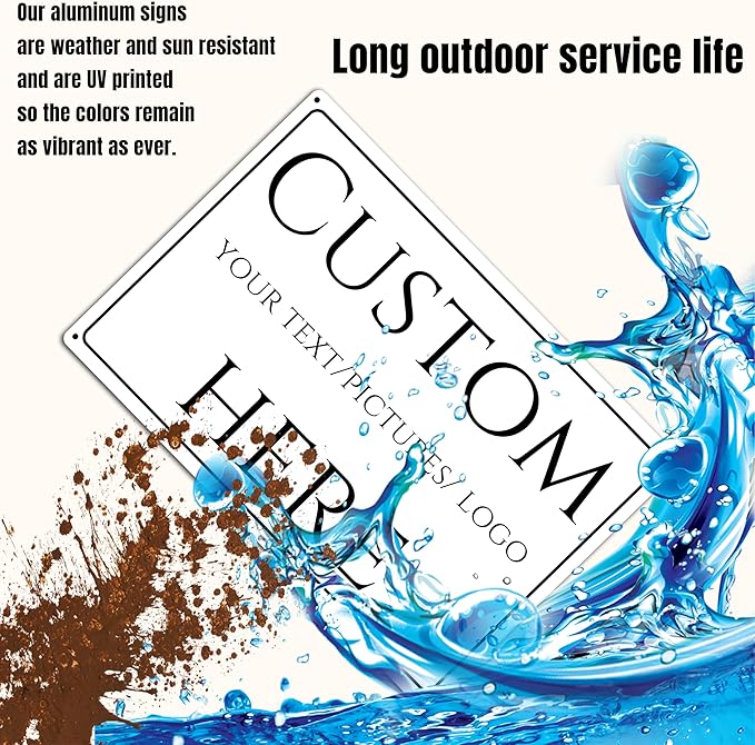 Custom Sign,Aluminum Weatherproof Metal Sign Multiple Sizes, Customize for Wall decoration, garden tips, Business, Workplace, office, Home, Delivery Signs(10 * 7Inch)