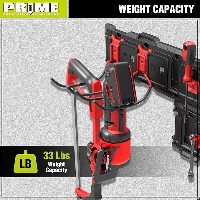 Prime 1 PR1ME 1 Pack Garage Garden Tool Organizer Wall Mount Hooks,Support 33lbs, Heavy Duty Metal Storage Hooks for Power Tool,Hand Tool,Bike,Hoses,Broom,etc
