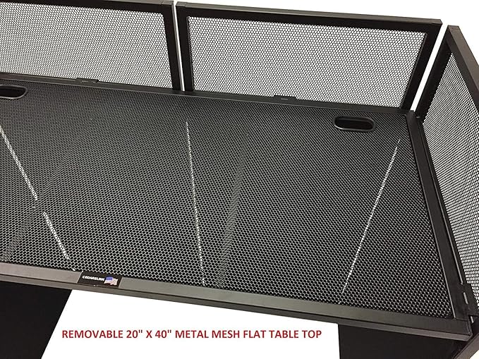 DJ Event Facade White/Black Scrim Metal Frame Booth + 20" x 40" Flat Table Top Includes Both White and Black Panels + Carrying Cases!