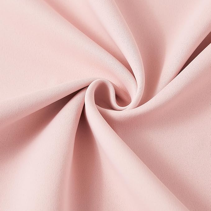 KEQIAOSUOCAI Custom Pleated Curtains Fabric Baby Pink Color, Heat Blocking Window Treatment for Bedroom Vertical Draft Blackout for Living Room 40 Wide by 90 Inch Long, 2 Panels, Pinch Pleat