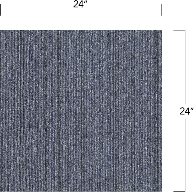 Mohawk Basics 24" x 24" Berber (Loop pile), 0.07" Pile Height, Carpet Tile, PET Fiber, Ocean Tide Color, (24 Tiles), (96 sqft/carton)