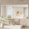 TokeShimi 48x24 Beveled Frameless Bathroom Mirror Decorative, Bathroom Vanity Mirrored with 1" Beveled Edge, Shatterproof Modern Frameless Mirror Rectangle for Living Room, Entryway, Restroom