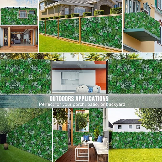 Artificial Boxwood Panels, Grass Wall Panels 12 Pack 20"x20",Privacy Hedge Fence Screen with UV Protection,Fake Greenery Backdrop for Indoor Wedding Decoration and Outdoor Garden Backyard