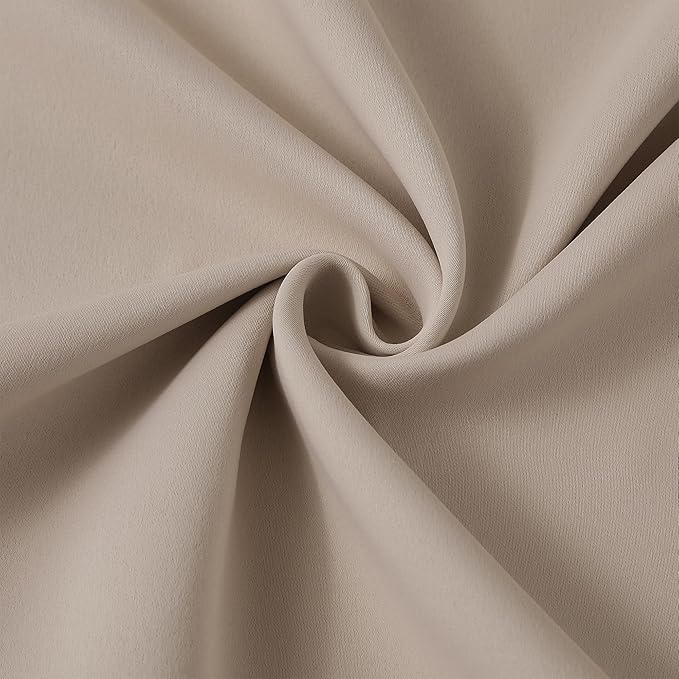 Pinch Pleated Patio Sliding Door Curtains 84 Inch Length, Blackout Room Divider Vertical Blinds Curtain Drapes for Living Room Dining Room French Door(Khaki, 100 Inch Wide per Panel, 2 Panels)