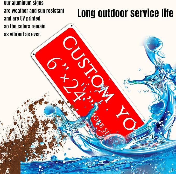 custom street sign,Create Your Own Sign,reflective,double-sided,Aluminum Weatherproof Metal Sign Multiple Sizes, Customize for Office, Business, Workplace, office, Home, Delivery Signs(6 * 24 Inch)