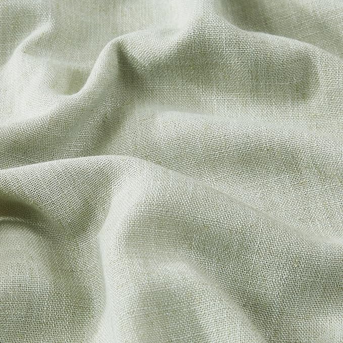 Vision Home Soft Green Pinch Pleated Full Blackout Curtains Linen Blended Room Darkening Curtain Panels 72 inch for Living Room Bedroom Thermal Insulated Pinch Pleat Drapes with Hooks 40" Wx72 Lx2