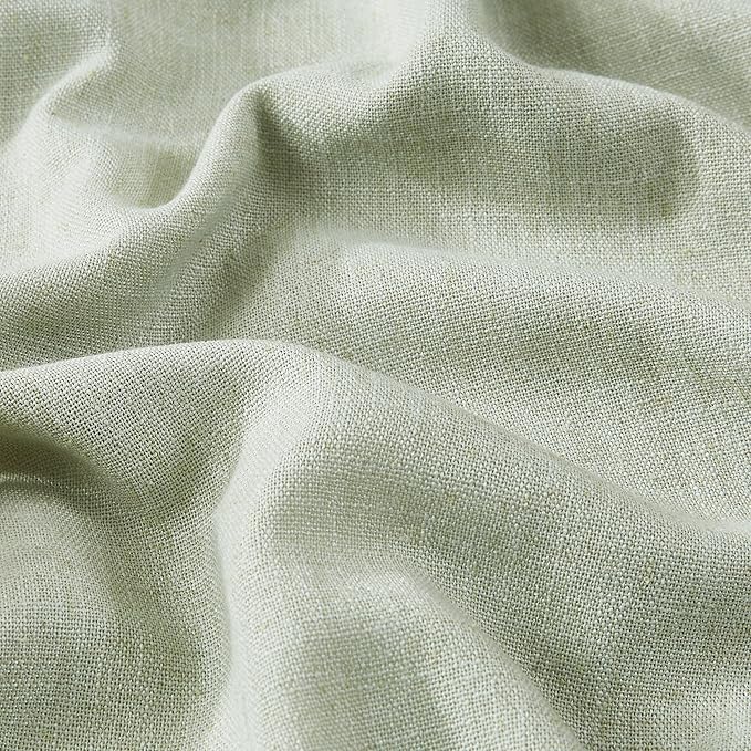 Vision Home Soft Green Pinch Pleated Full Blackout Curtains Linen Blended Room Darkening Curtain Panels 120 inch for Living Room Bedroom Thermal Insulated Pinch Pleat Drapes with Hooks 40" Wx120 Lx2