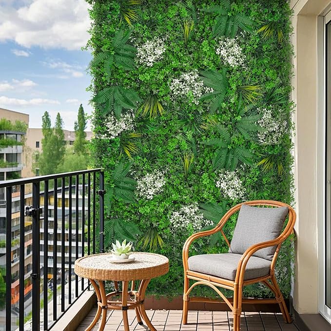 Artificial Grass Wall 40"x120"(33.33 SQFT), Boxwood Roll Panels UV-Protected Faux Grass Backdrop Wall,Greenery Privacy Hedge Screen for Outdoor Garden Patio, Indoor Party Balcony Fence Decor