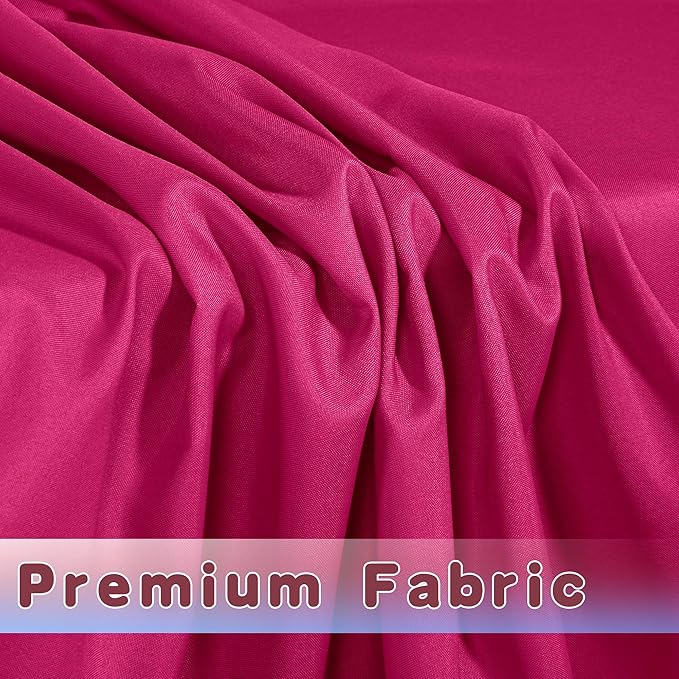 HolidayIdeas Fitted Table Covers for 6 Foot Tables - 72 x 30 Inch - 2 Pack Rectangle Fuchsia/Hot Pink Table Clothes Polyester Fabric Table Cover for Folding Table, Parties, Birthday, Trade Show