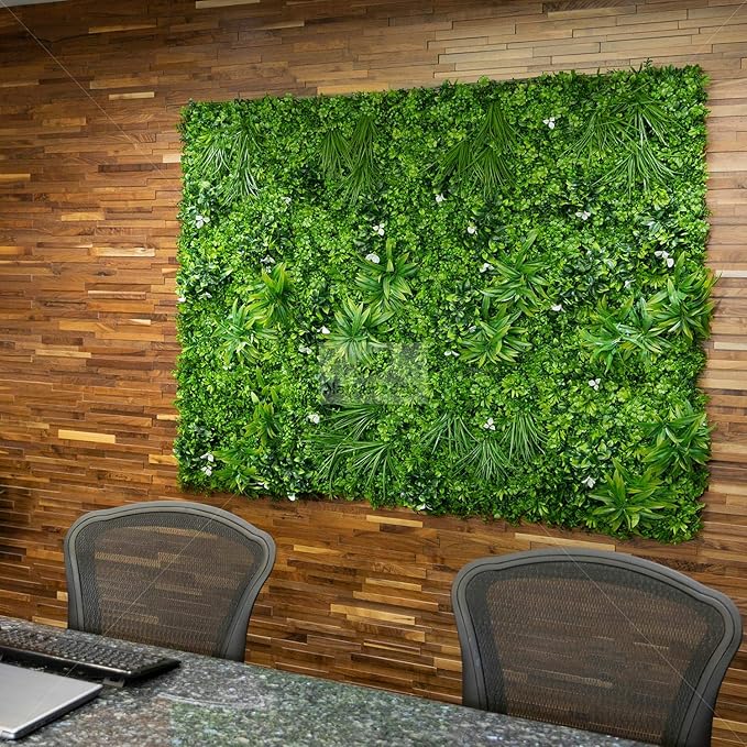 NatraHedge Artificial Maui Living Wall Vertical Garden for Outdoor Hedge Installments or Indoor Decor (5 Pack) 28 SQF