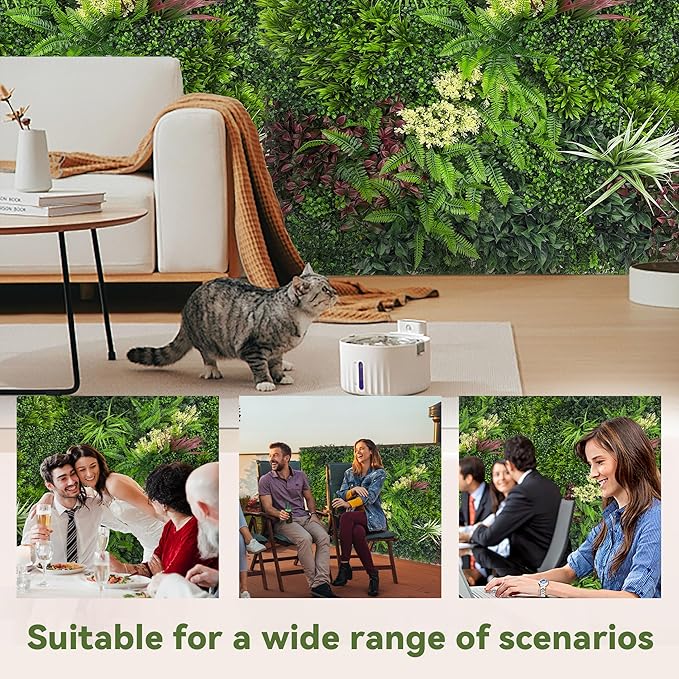 Artificial Ivy Boxwood Roll: 48"x120" UV Resistant Green Leaves Faux for Interior Backdrop,Garden and Indoor Outdoor Wall&Fence Covering Privacy, Party Wall Greenery Decor