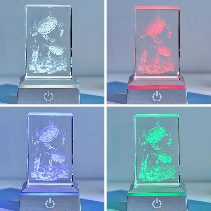 EUSTUMA LED Light Base Non-Slip Square Display Stand In A Variety of Colors,Suitable for Glass Crystal Spherical Artwork (Silver Flat Top Surface)