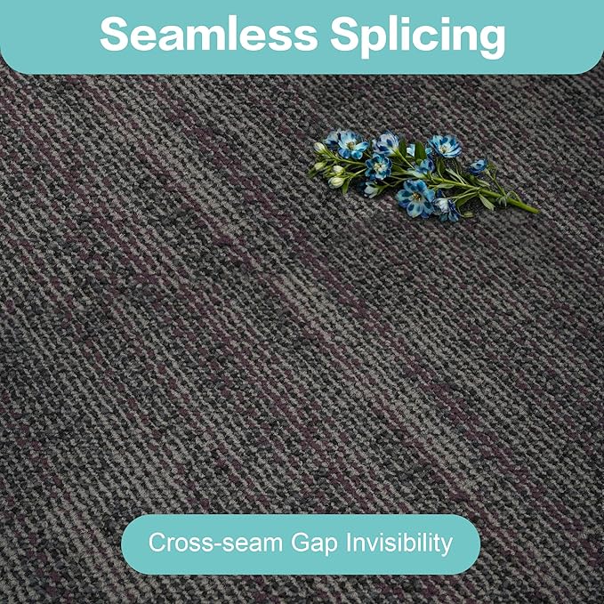 jxgzyy Commercial Carpet Tiles, 20×20 Inch, 0.31'' Padded Carpet Squares, Non-Adhesive Carpet Flooring with Textured Silicone Back, Easy DIY, Essential for Spatial Upgrade, 16 Pcs/43.1 Sqft