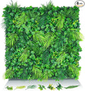 Artificial Plant Wall Panels, 20"x20" 6PCS Faux Grass Backdrop with UV Resistant Fern Leaves, Green Wall Decor for Outdoor Indoor Patio Garden Backyard