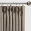 Linen Khaki Sheer Curtains 102 Inches Long, Back Tab with Hooks, Pinch Pleated Drapes for Patio Sliding Glass Door, Bedroom Privacy Textured Curtain Panels for Dining Room 2 PCs, 42 Inch Winde