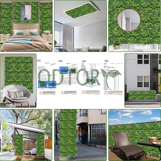 Artificial Grass Wall Backdrop Panels Roll: 48X120 in UV-Anti Greenery Boxwood Panels for Indoor Outdoor Green Plant Wall Decor & Ivy Fence Covering Privacy