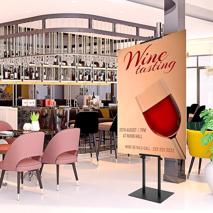4Pack Poster Holder for Display, Adjustable Pedestal Sign Stand Up to 78 Inches, Double Sided for Board & Foam, Sign Holder Stand with Non-Slip Mat Base for Wedding, Restaurant & others