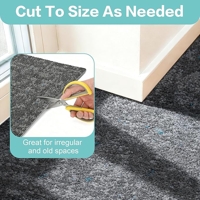 jxgzyy Soft Carpet Tiles 20×20 Inch, 0.38'' Padded Carpet Squares, Non-Adhesive Carpet Flooring with Textured Silicone Back, Easy DIY Seamless SplicingTiles for Corners, 4 Pcs/10.8 Sqft