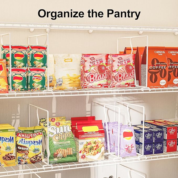 Wire Shelf Dividers for Closet: Tall 16 Pack 12-Inch Deep Adjustable Organizer for Shelves,Metal Rack Separator for Clothes, Purses & Bags，No Tool