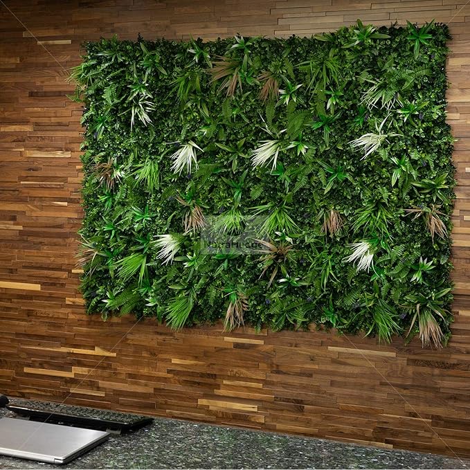 NatraHedge Artificial Kauai Living Wall Vertical Garden for Outdoor Hedge Installments or Indoor Decor (5 Pack) 28 SQF