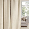 NICETOWN Jacquard Linen Farmhouse Curtains, Waffle Weave Pattern Privacy with Light Filtering Window Treatments for Bedroom, W52 x L90, 2 Panels