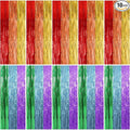 10 Pack Rainbow Party Backdrop Streamers Decorations Colorful Foil Fringe Curtains Metallic Tinsel Backdrop for Birthday First Day of School Engagement Baby Shower Christmas Holiday Party Decor