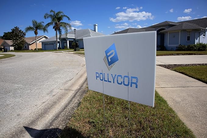 Pollycor 18" x 24" Corrugated Fluted Coroplast Polypropylene Plastic Sign Boards 100 Pack. Business Sign, Garage Yard Sale, Real Estate, Political Campaign, Indoor Outdoor Advertising, DIY and More.