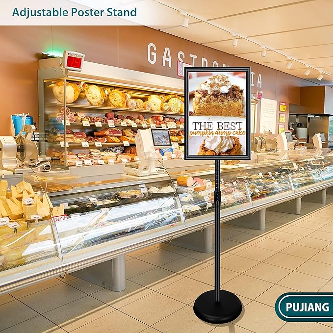2 Pack 11 x 17 Adjustable Sign Stand for Display, Indoor Outdoor Sign Holder Stand Floor Standing Sign Holder Pedestal Signage Stand for Events Fair Office Store Busniess
