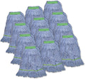 Super Clean Planet Heavy Duty Mop Head Refill (12-Pack) – Industrial Blue Cotton, Looped-End Wet Mop Heads for General, Commercial, Janitorial & Floor Cleaning